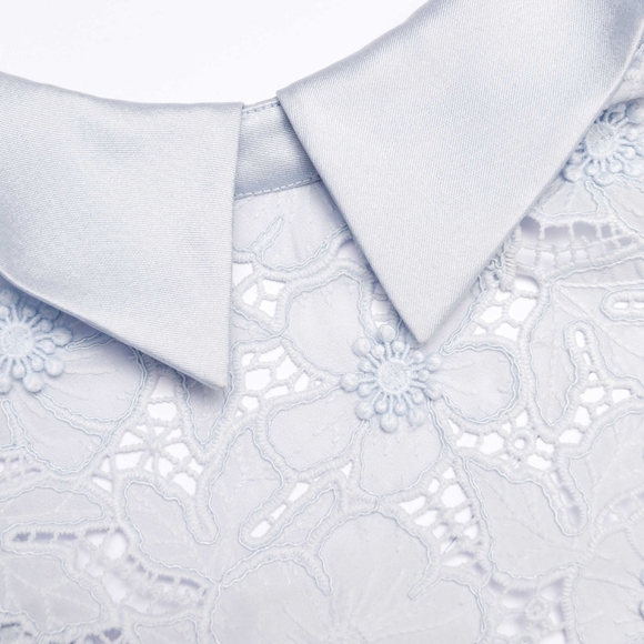 Self Portrait Blue Guipure Lace Mini Dress - Picture 7 of 7